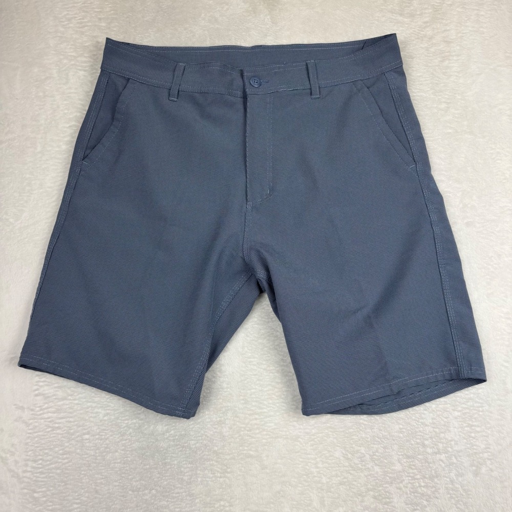 Burnside Mens Blue Houndstooth Hybrid Golf Shorts Size 36 Quick Dry Casual